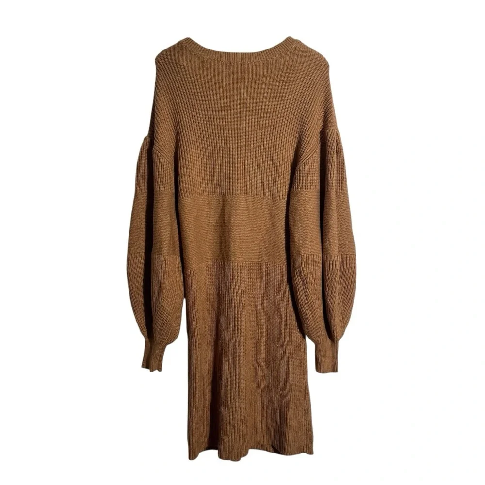 STAUD Marylebone Knit Sweater Dress‎ in Camel - Picture 5 of 11